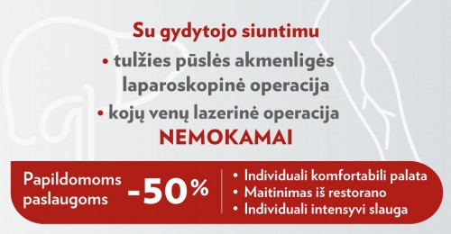 Akcija kojų venų ir tulžies pūslės operacijoms Dienos chirurgijos centre
